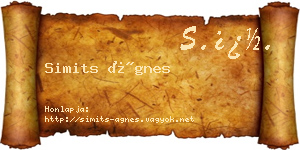 Simits Ágnes névjegykártya